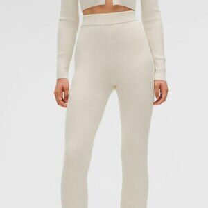 lululemon  ribbed merino wool-blend pants - bone